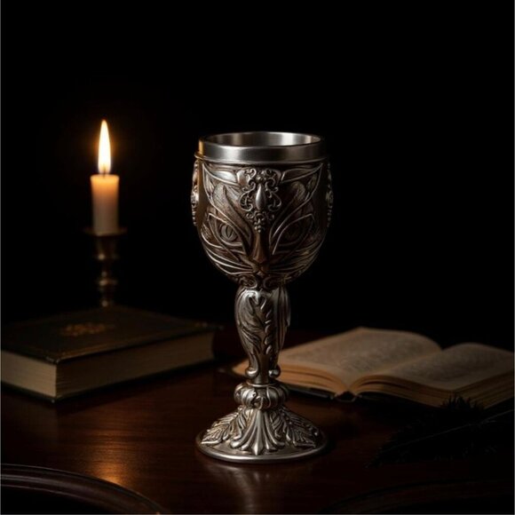 Alchemy Gothic ✦ Sacred Cat Goblet ✦ Bastet Temple Chalice Stainless Insert NWT - Picture 5 of 6